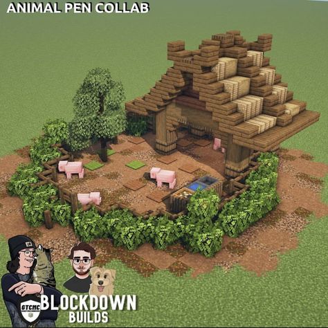 Not my image. I do not own this image Minecraft Livestock Farm Design, Cattle Farm Minecraft, Bamboo Pallet Minecraft, Minecraft Cottagecore Animal Farm, Beehive Farm Minecraft, Pigsty Minecraft, Shepard House Minecraft, Minecraft Pokemon Center, Minecraft Small Treehouse