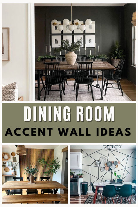 Dining Room Accent Wall Ideas, Room Accent Wall Ideas, Dining Room Feature Wall, Dark Accent Walls, Dining Room Accent Wall, Bold Paint Colors, Grey Accent Wall, Accent Wall Ideas, Dining Room Accents