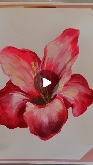 Flowers Paintings Acrylic, Easy Acrylic Flower Painting Ideas, Beautiful Paintings Creative, How To Paint Flowers Acrylic Easy, Paint A Flower, How To Paint Flowers, Floral Art Paintings, Floral Paintings Acrylic, Acrylic Flower Painting