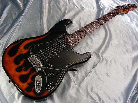 Fender FSR Hot Rod Flame Stratocaster, JA Fender Stratocaster Custom, Flame Guitar, Guitar Designs, Instruments Art, Electric Guitar Design, Guitar Obsession, Guitar Photos, Pedal Board, Cool Electric Guitars