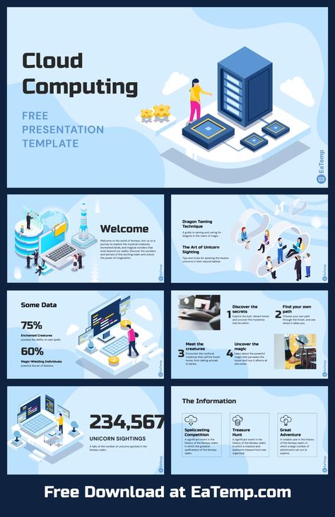 Cloud Computing PPT Presentation Template - Free PowerPoint Templates, Google Slides, Figma Deck And Resume Technology Ppt Template, Computer Presentation, Google Slide Templates, Powerpoint Slide Templates, Ppt Template Design, Free Powerpoint Templates, Powerpoint Free, Graphic Design Tutorials Learning, Powerpoint Slides