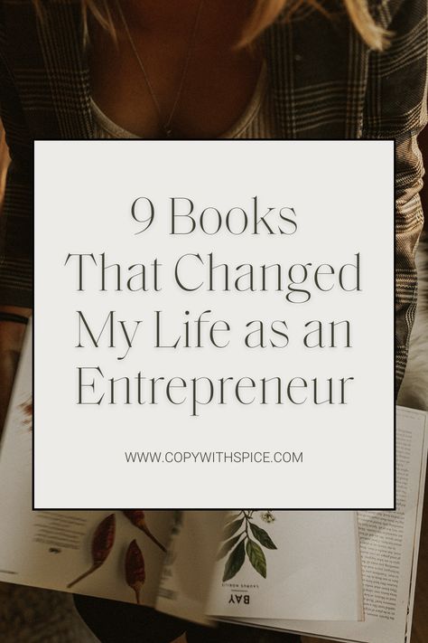 Starting a business? Scaling your current one? I'm sharing the 9 books that changed my life as an entrepreneur! Read about money mindset, marketing tips, and more. Best Entrepreneur Books, Best Mindset Books, Books For Business Mindset, Books For Small Business Owners, Money Mindset Books, Books For Starting A Business, Books To Read Before Starting A Business, Books To Read To Become A Millionaire, Small Business Books