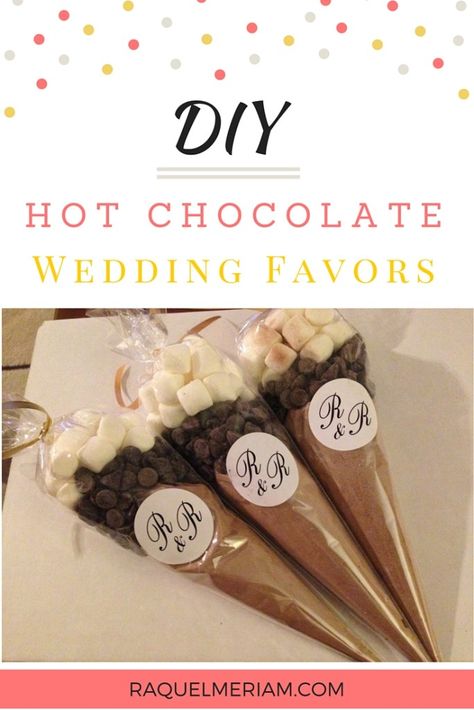 Hot Chocolate Wedding, Hot Chocolate Wedding Favors, Hot Chocolate Favors, Simple Wedding Favors, Wine Wedding Favors, Diy Hot Chocolate, Honey Wedding Favors, Creative Wedding Favors, Inexpensive Wedding Favors