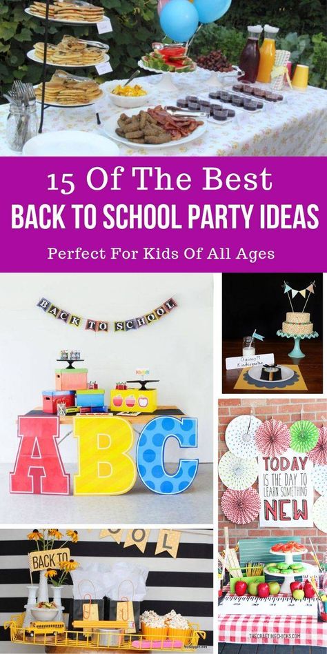 Back to school party ideas for kids is a great way to get them excited and celebrate a new year! Make back to school extra fun this year. #backtoschool #party #ideas #best #easy #schoolthemed #preschool #kindergarten #middleschool Back To School Themed Party, Back To School Party Theme, Back To School Party Ideas, School Party Ideas, Kindergarten Lunch, Kindergarten Party, Teacher Party, School Birthday Party, Neighborhood Party