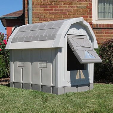 ASL Solutions Deluxe Insulated Dog Palace with Floor Heater, Grey (38.5 Heated Dog House, Dog House Heater, Floor Heater, Plastic Dog House, Insulated Dog House, Build A Dog House, Dog House Bed, Large Dog House, Dog House Plans