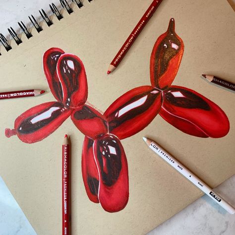 Balloon animal drawing by @world_in_colorr using colored pencils. #prismacolor #artist #art #coloredpencil #balloon Balloon Animal Drawing, Colored Pencil Artwork Ideas, Prismacolor Drawing, Desen Realist, Hijau Mint, Prismacolor Art, Realistic Pencil Drawings, Colored Pencil Artwork, Animal Drawing