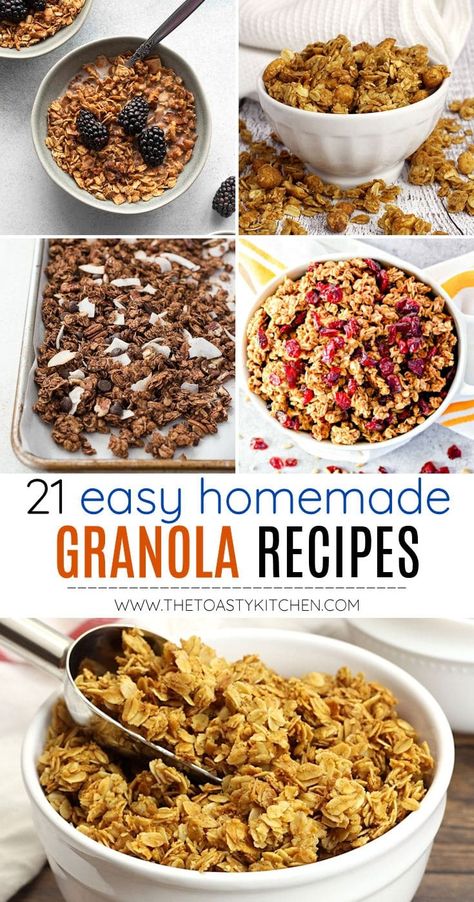 Granola Recipe For Yogurt, Granola Recipes Easy, Homemade Roundup Recipe, Easy Homemade Granola Recipe, Granola Recipes Homemade, Best Granola Recipe Homemade, Home Made Granola Recipe, Homemade Granola Recipes, Granola Ideas