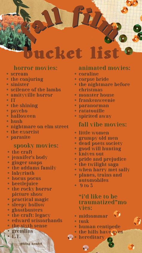 Bucket List Movie, October Movies, Halloween Things To Do, Halloween Movies List, Halloween Bucket List, Horror Movies List, Acupressure Therapy, Halloween Movie Night, Fall Dates