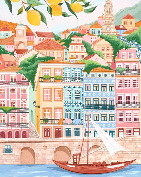 Porto illustration Excited For Summer, Holiday Monday, Bank Holiday Monday, Art Biz, Flower Iphone Wallpaper, People Illustration, Couple Wallpaper, Porto Portugal, European Countries