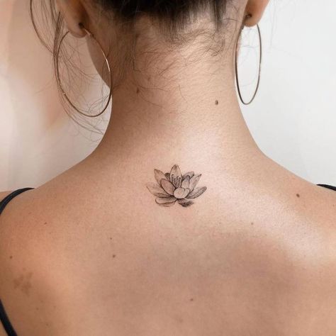 Small Lotus Tattoo, Planet Tattoo, Water Lily Tattoos, Lotus Tattoo Design, Small Pretty Tattoos, Petite Tattoos, Lotus Tattoo, Dainty Tattoos, Spine Tattoos