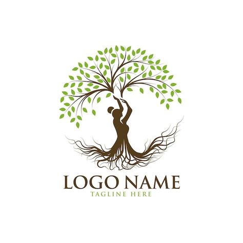 Beautiful lady tree logo template Premiu... | Premium Vector #Freepik #vector #tree-people #wellness-logo #garden-logo #tree-logo Tree Lady, V Logo Design, Logo Garden, Lady Logo, Tree Logo Design, Plant Logos, Nature Logo Design, Stylish Business Cards, Logo Design Collection