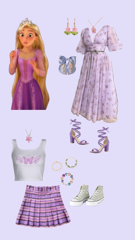 #rapunzel#outfit #clothes#aesthetic Rapunzel Halloween Costume, Pocahontas Outfit, Rapunzel Outfit, Rapunzel Cosplay, Lilly Pulitzer Outfits, Disney Princess Outfits, Disney Inspired Fashion, Princess Rapunzel, Disney Inspired Outfits