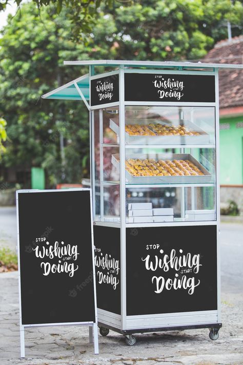 Both Stand Food, Food Stand Design Street, Street Food Stall Design, Street Food Stall, Food Stand Design, Food Stall Design, Gerobak Dorong, Street Food Design, Postal Card