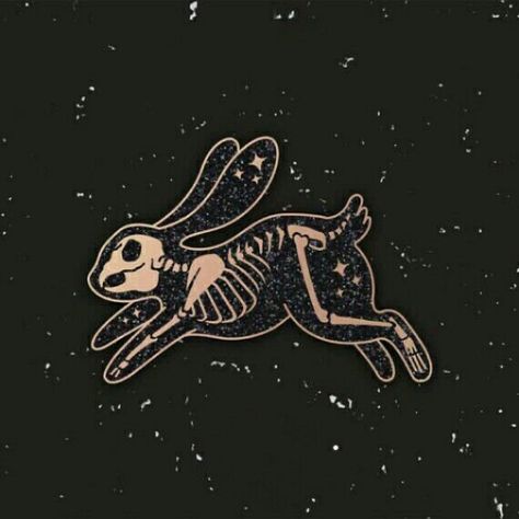 Rabbit Skeleton, Jean Designs, Helloween Wallpaper, Rabbit Tattoo, Glitter Pin, Pins Enamel, Skeleton Drawings, Skeleton Tattoos, Rabbit Tattoos