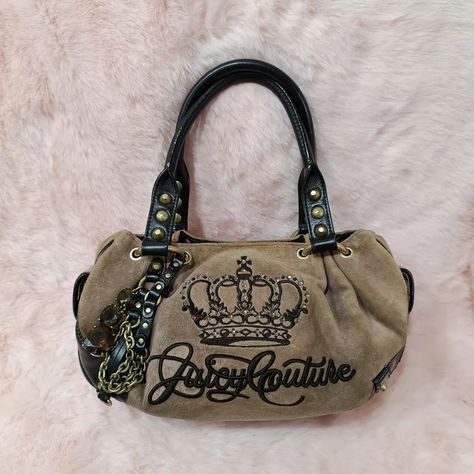 Juicy Couture Bag Purse Vintage Crown Logo Velour Hobo Chain Charm Y2k Bling | eBay 2000s Y2k Accessories, Vintage Juicy Couture Bags, Y2k Stuff, 2000s Purse, Wwe Shield, 2000s Bags, 2000s Accessories, 2000 Outfits, Y2k Bags