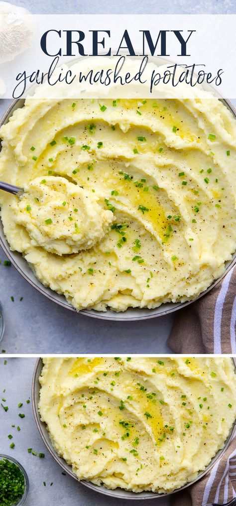 Df Garlic Mashed Potatoes, Garlic Whipped Potatoes, Great Mashed Potato Recipes, Green Onion Mashed Potatoes, Cheesy Creamy Mashed Potatoes, Garlic Mashed Potatoes With Sour Cream, Garlic And Chive Mashed Potatoes, Mashed Potatoes Recipe Kitchenaid, Julia Child Garlic Mashed Potatoes