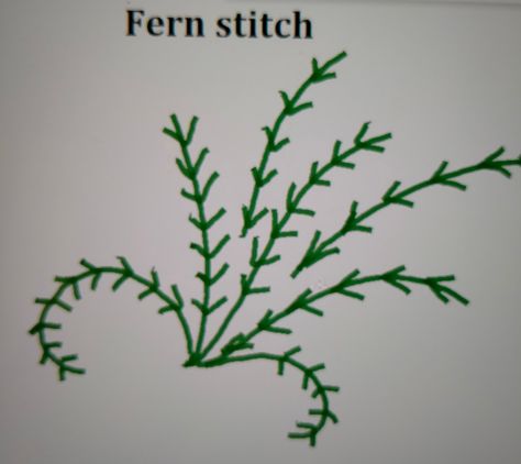 This is a very simple hand embroidery stitch suitable for beginners. Looks very dainty and can be worked with 3 or 6 strands of thread. Fern stitch is good for long leaves. Fern Stitch, Simple Hand Embroidery, Embroidery Stitch, Hand Embroidery Stitches, Hand Embroidery Designs, Fern, Embroidery Stitches, Hand Stitching, Hand Embroidery