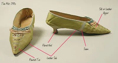 What Makes a Historically Accurate Regency Shoe? – American Duchess Blog Regency Shoes, 18th Century Shoes, Century Shoes, Historical Shoes, American Duchess, Regency Gown, Regency Era Fashion, Regency Fashion, Modern Shoes