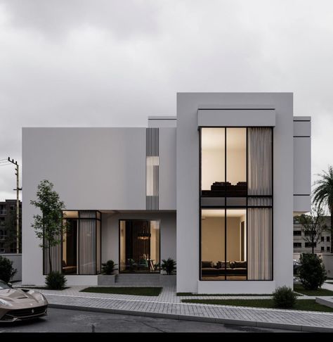 Villa Architecture, A Modern House, Build Design, Contemporary House Exterior, Casas The Sims 4, Modern House Facades, House Arch Design, Modern Exterior House Designs, Minimal House Design