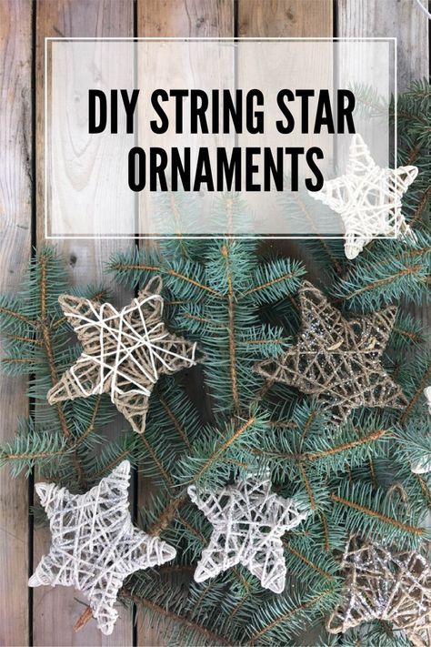 DIY String Star Ornaments Jul Diy, Quotes Christmas, Star Ornaments, Outfit Christmas, Handmade Christmas Decorations, Christmas Ornament Crafts, Noel Christmas, Ornaments Christmas, Ornament Crafts