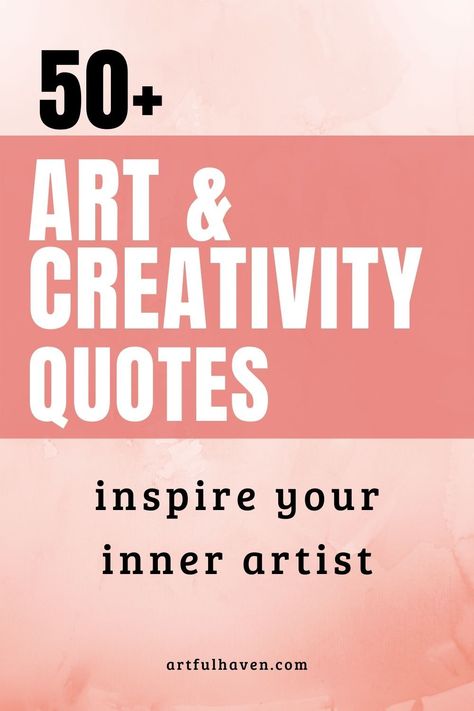 Need some inspiration for making art? These art and creativity quotes at Artful Haven will definitely inspire you to create more and worry less. Most of the quotes are by famous artists, but there are some funny ones, too! Mixed Media Quotes, Paint Quotes Inspirational, Inspirational Artist Quotes, Junking Quotes, Famous Artist Quotes, Famous Short Quotes, Motivational Art Quotes, Art Quotes Artists, Art Quotes Funny