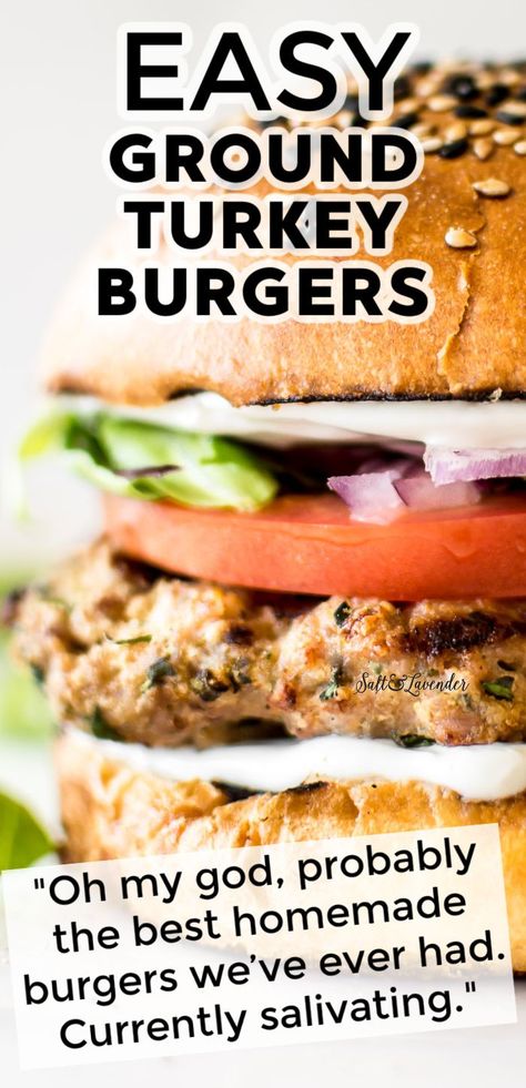 Turkey Burger Recipes Healthy Easy, Turkey Burger Meat Recipes, Easy Ground Turkey Burger Recipes, Good Turkey Burger Recipe, Keto Turkey Burgers Low Carb, Home Made Turkey Burgers Recipes, Ground Turkey Patty Recipes, Low Calorie Turkey Burger, Jalapeno Turkey Burger Recipes