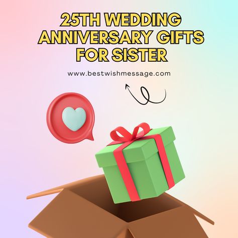 🎁 Searching for the perfect 25th wedding anniversary gift for your sister and brother-in-law? Look no further! Explore our handpicked selection of timeless treasures and meaningful tokens of love to celebrate their enduring bond. #AnniversaryCelebration #SisterLove #FamilyForever #GiftIdeas #BrotherInLaw Anniversary Gifts For Sister, 25th Wedding Anniversary Gifts, 25th Wedding Anniversary Gift, 25 Wedding Anniversary Gifts, Happy 25th Anniversary, 25th Birthday Gifts, Sister And Brother, Nursery Teacher, Baby Shower Wishes