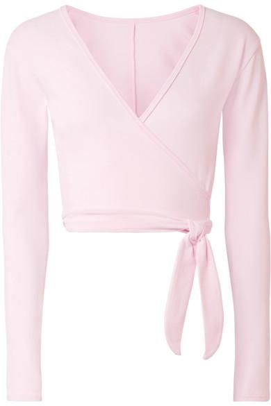 Ballet-Inspired Fashion Items to Shop Now | Who What Wear Pink Wrap Top, Baby Pink Crop Top, Ballet Inspired Fashion, Ballet Wrap Top, Ballet Top, Stretchy Crop Tops, Ballet Clothes, Pink Wrap, Ballet Fashion