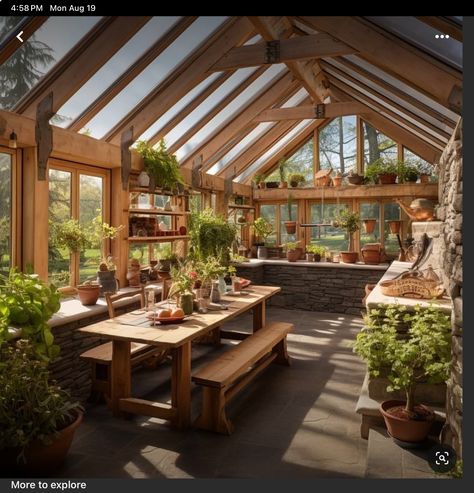 Timber Frame Greenhouse, Dream Backyard Garden, Amazing Furniture, Greenhouse Interiors, Home Greenhouse, Backyard Greenhouse, Greenhouse Plans, Garden Greenhouse, Greenhouse Gardening