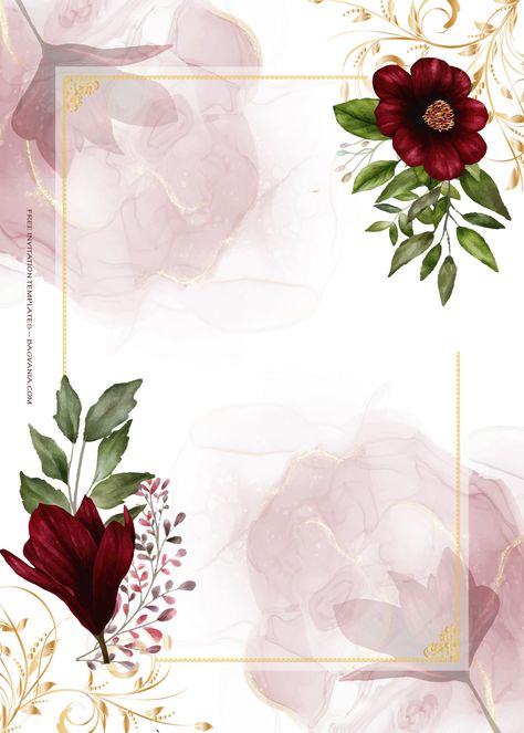 Blank Wedding Invitation Templates, Blank Wedding Invitations, Red Wedding Invitations, Wedding Card Frames, Single Red Rose, Wedding Invitation Background, Floral Invitations Template, Digital Invitations Wedding, Red Charm