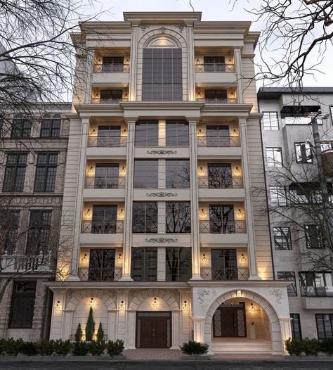 avesta building Classic Residential Building, Classic Facade Design, Modern Neoclassical Architecture, Neoclassical Exterior, Building Design Plan, Classic Facade, Apartment Exterior, Residential Building Design, Classic House Exterior