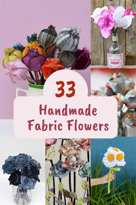 Stuffed Fabric Flowers, Sewing Flowers Fabric, Cloth Flowers Diy Fabric Roses, Fabric Flowers Diy Easy, Moss Projects, Primitive Flowers, Poppy Template, Peony Diy, Easy Fabric Flowers