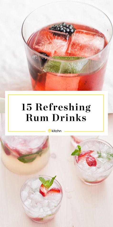 Rum And Lemonade Drinks, Rum Pitcher Cocktails, Rum Haven Drink Recipes, Cocktail Rum Recipes, Strawberry Rum Drinks Recipes, Rum Wedding Cocktails, Easy Rum Cocktails Recipes, Rum Drinks Low Calorie, Mixed Rum Drinks