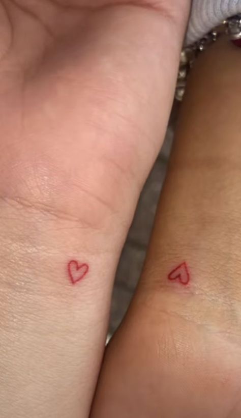 Evocative Art, Dr Tattoo, Matching Friend Tattoos, Tiny Heart Tattoos, Bestie Tattoo, Petite Tattoos, Bff Tattoos, Cute Tattoos For Women, Classy Tattoos