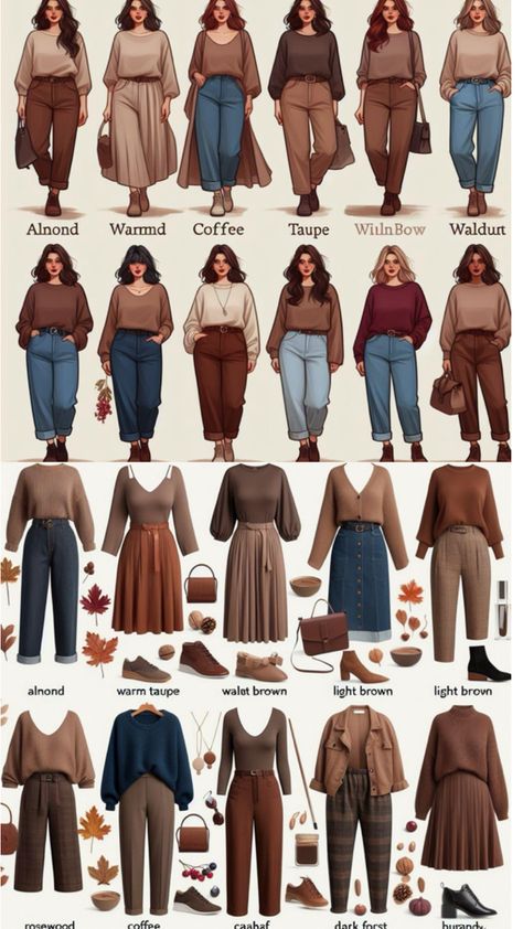 Midsize Capsule Wardrobe Winter, Autumn Outfits Pear Shape, Deep Autumn Casual Outfits, Cider Clothing Plus Size, Deep Autumn Outfits Plus Size, Fall Outfits For Curvy Women 2024, Plus Size Sweater Over Dress, Chubby Winter Outfit Ideas, Curvy Midsize Outfits Winter