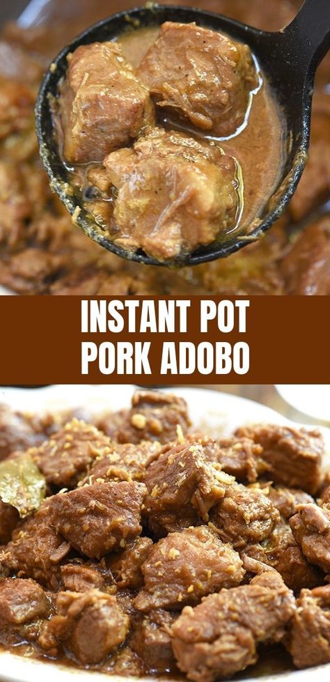 Pork Stew Meat Recipes, Pork Stew Meat, Crockpot Express, Pressure Cooker Pork, Pork Adobo, Adobo Recipe, Stew Meat Recipes, Pork Stew, Instant Pot Pork