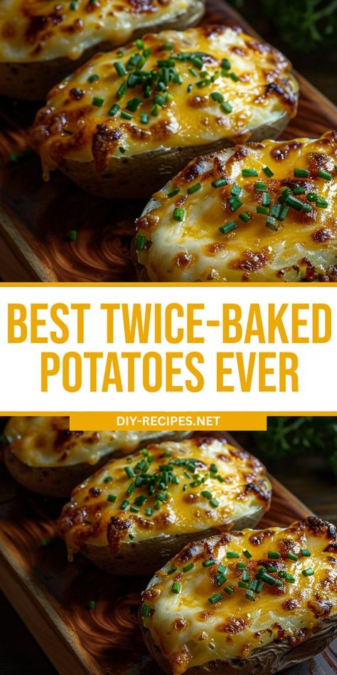 Discover the best twice-baked potatoes ever with our foolproof recipe. Ideal for family gatherings! Twice Baked New Potatoes, Back Potatoes Recipes, Easy Meal With Potatoes, Bake Potato Ideas, The Best Twice Baked Potatoes, Half Baked Potatoes In The Oven, Healthy Twice Baked Potatoes, How To Make A Baked Potato, Pototes Recipes