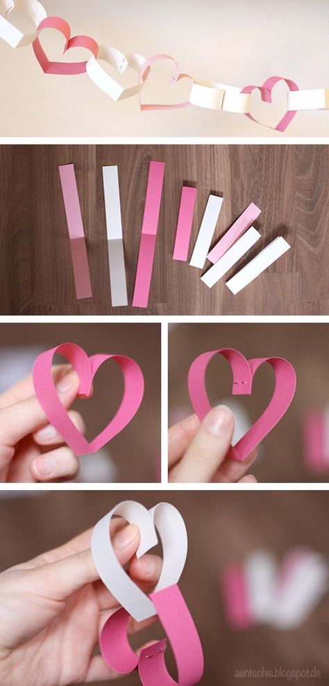 aentschies Blog #aentschies #Blog Saint Valentin Diy, Valentines Bricolage, Hadiah Diy, Kraf Kertas, Seni Dan Kraf, Diy Valentine, Diy Simple, Make Paper, Diy Garland