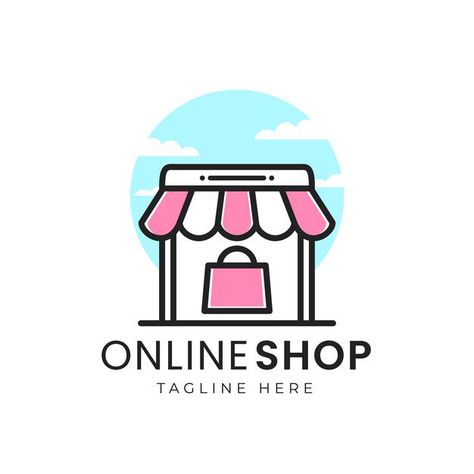 Simple online shop logo concept Premium ... | Premium Vector #Freepik #vector #logo #business #shopping #hand-drawn Logo Design Shopping Online, Logo Online Shop Design, Shop Now Logo, Online Shop Icon, Online Shop Logo Design, Shopping Logo Design, Online Store Logo, Logo Business Design, Online Shop Logo