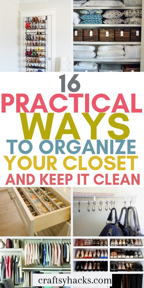 Clothes Organization Ideas, Ways To Organize Your Closet, Organize Closet, Cleaning Plan, Organize Home, How To Organize Your Closet, Organized Closet, Organize Your Closet, Small Bedroom Storage