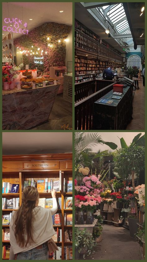 Flower Shop Cafe Aesthetic, Cafe Bookstore Flower Shop, Bookstore And Flower Shop, Bookstore Flower Shop, Flower Coffee Book Shop, Bookstore Cafe Flower Shop, Coffee And Flower Shop, Flower Shop Instagram, Flower Shop Cafe