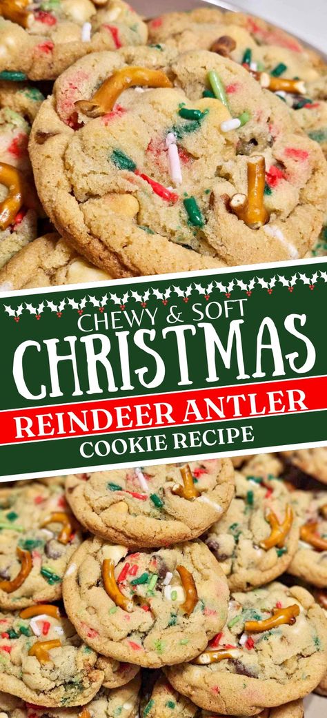 Get ready to spread some magic with these adorable Christmas Reindeer Cookies! Perfect for Christmas desserts, dinner parties, or just a sweet treat. These easy, quick, and chewy cookies will have everyone coming back for more. Craving endless inspiration? Save this Pin to your collection and savor the flavor of creativity whenever you need it! Click that save button now! Kitchen Sink Cookie Recipe, Christmas Reindeer Cookies, The Best Christmas Cookies, Sink Cookies, Kitchen Sink Cookies, Cookie Stand, Basic Cookies, Reindeer Cookies, Chewy Cookies