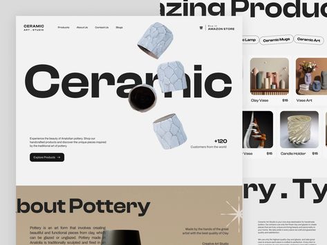 Ceramic - Art studio website designed by Awsmd. Connect with them on Dribbble; the global community for designers and creative professionals. Ceramics Website Design, Pottery Website Design, Ceramic Website, Pottery Website, Ceramic Portfolio, Design Studio Website, Web Ideas, Studio Website, Ecommerce Web Design