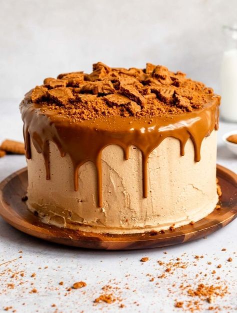 Lotus Biscoff Cake - Rich And Delish Cake Biscoff, Lotus Biscoff Cake, Biscoff Buttercream, Small Chocolate Cake, Lotus Cake, Biscoff Cake, Dairy Free Brownies, Orange Chocolate Cake, Easy Carrot Cake