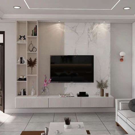 Simple Furniture Design Living Room, 2bhk House Interior Design, Tv Unit Simple Design, Tv Area Decor, Simple Tv Unit Design, Drawing Room Ideas, Tv Cabinet Design Modern, Perspective Room, Tv Unit Designs