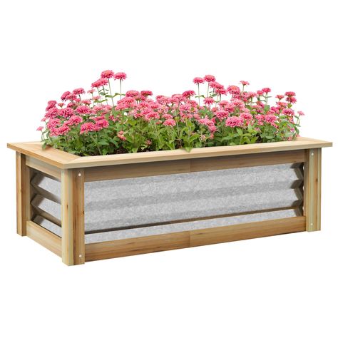 Product Features Spacious Garden Bed: With a 2.6' x 1.1' x 1' planting area that holds about 22 gallons of soil, our raised flower bed is long and deep enough to ensure your vegetables or other plants grow up healthy. Raised Vegetable Planter, Outdoor Planter Box, Raised Garden Bed Kits, Outdoor Planter Boxes, Vegetable Beds Raised, Raised Planter Boxes, Vegetable Planters, Raised Planter Beds, Metal Raised Garden Beds