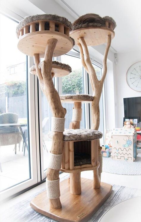 Katt Diy, Diy Projektit, Cat Tree Designs, Wooden Cat Tree, Katt Grejer, Kat Diy, Chat Diy, Cat Patio, Cat Tree House