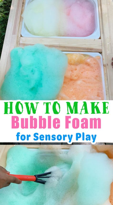 Foam Sensory Bin, Camping Crafts For Toddlers, Sensory Bin For Toddlers, Texture Craft, Craft Paper Flowers, Toddler Sensory Bins, Sensory Tubs, Bubble Foam, Crafts For Toddlers