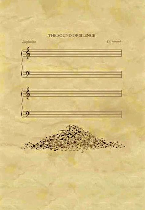 The Sound Of Silence ~ J. S. Zamecnik 😜 The Sound Of Silence, Sound Of Silence, Music Jokes, Music Paper, Junji Ito, I'm With The Band, Music Score, I Love Music, Music Humor