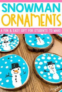 Wood Slice Snowman, Student Crafts, Students Christmas, Parents Christmas, Student Christmas Gifts, Cadeau Parents, Preschool Christmas Crafts, Christmas Gifts For Parents, Christmas Kindergarten